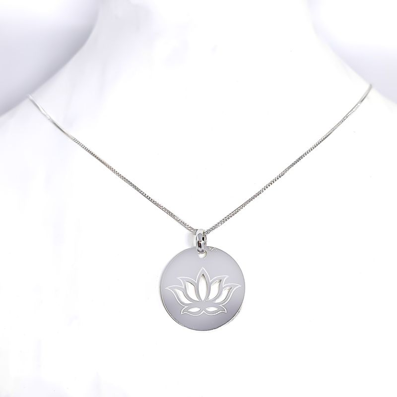 ANDREA COGGIOLA JOYAS - Collar Flor del Loto Plata Fina 925