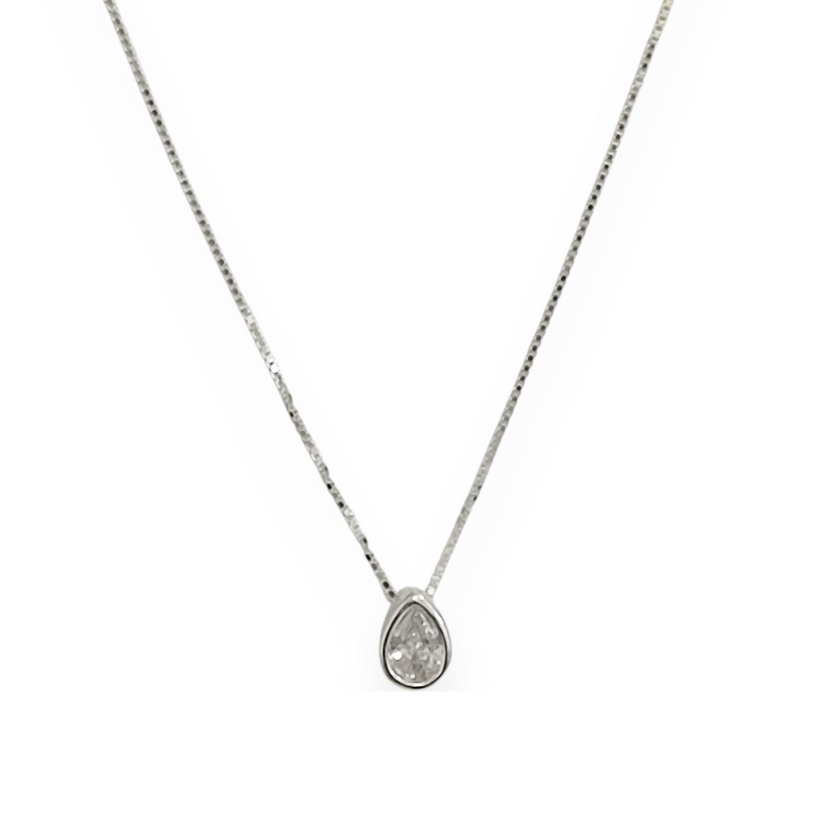 COGGIOLA - Collar Punto de Luz Gota Circón Plata Fina 925