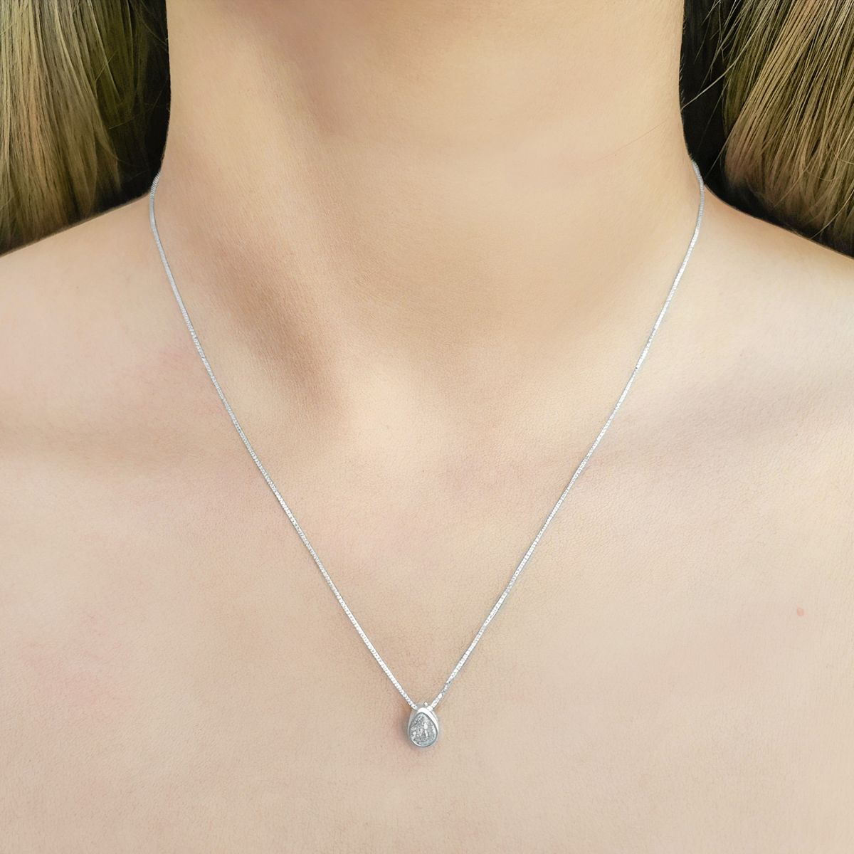 COGGIOLA - Collar Punto de Luz Gota Circón Plata Fina 925