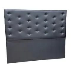 GENERICO - Respaldo 2 Plazas Negro Eco Cuero Botone a piso Muebles Rimar