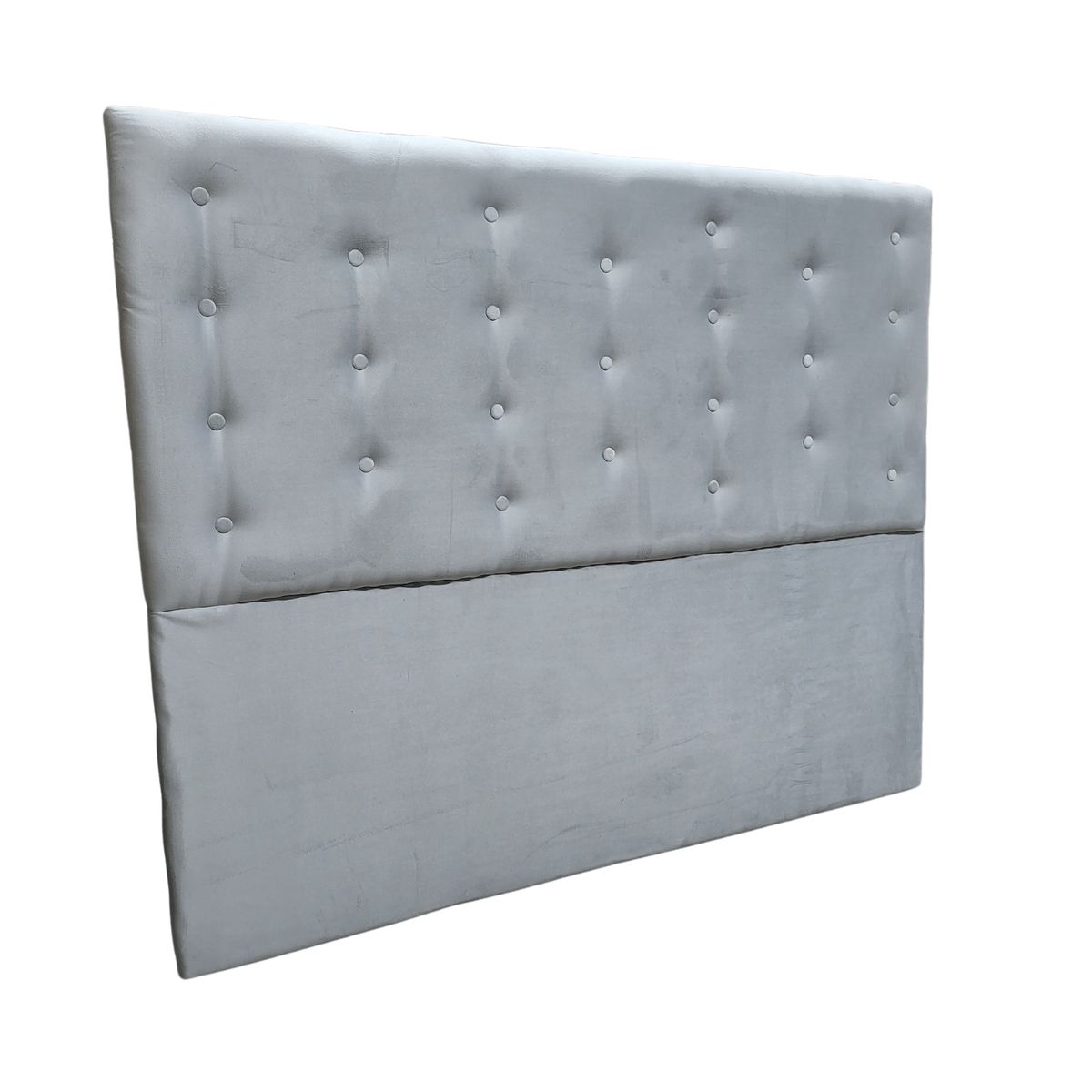 GENERICO - Respaldo 2 Plazas Gris Perla Felpa Botone a piso Muebles Rimar