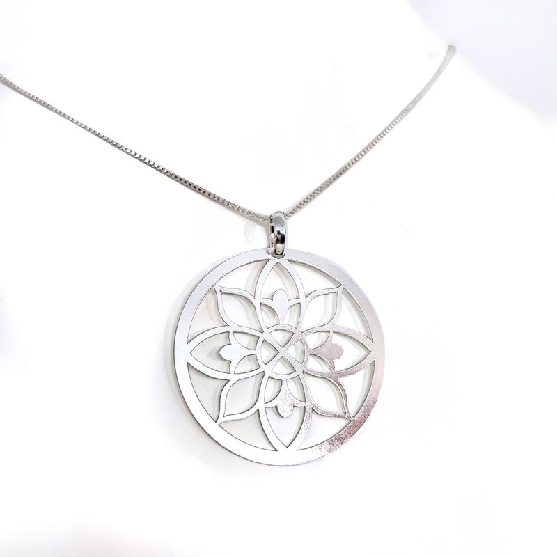 ANDREA COGGIOLA JOYAS - Collar Flor de la Vida Plata Fina 925