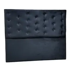 GENERICO - Respaldo 2 Plazas Negro Felpa Botone a piso Muebles Rimar