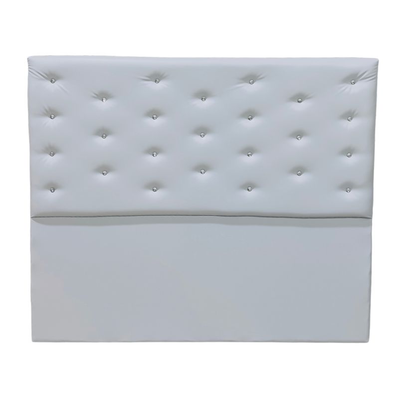 GENERICO - Respaldo 2 Plazas Blanco Eco cuero Diamante a piso Muebles Rimar