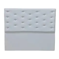 GENERICO - Respaldo 2 Plazas Blanco Eco cuero Diamante a piso Muebles Rimar