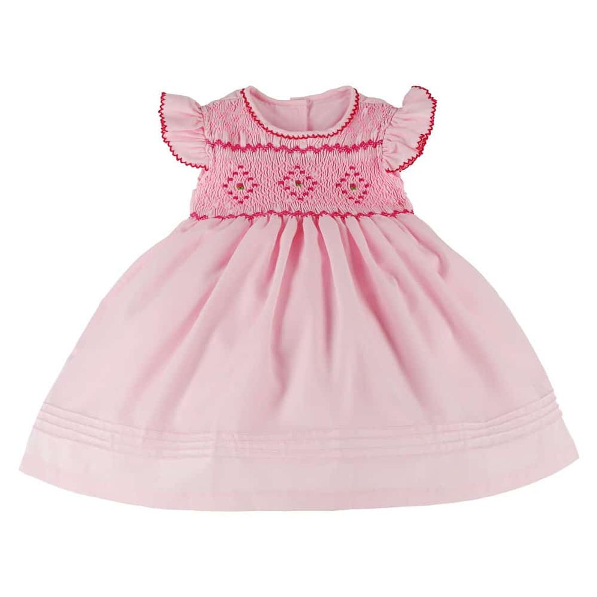 ENCANTO - Vestido Bebé Niña Forrado Algodón Bordado a mano Catalina