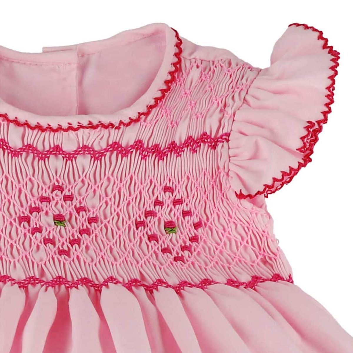 ENCANTO - Vestido Bebé Niña Forrado Algodón Bordado a mano Catalina