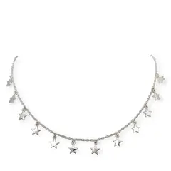 ANDREA COGGIOLA JOYAS - Collar Choker 12 Estrellas Plata Fina 925
