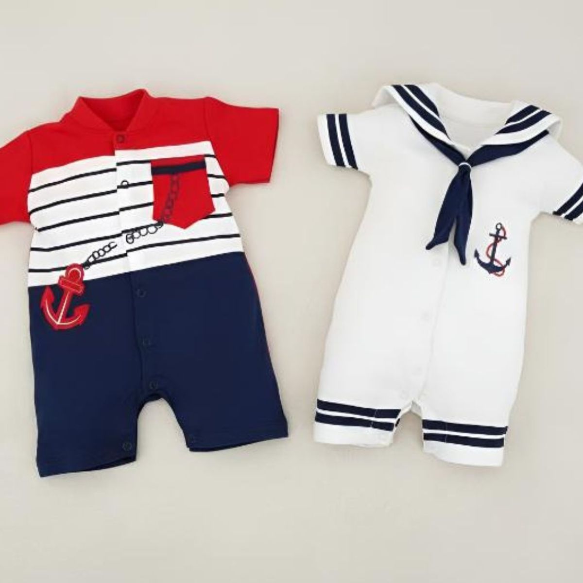 ENCANTO - 2x Enteritos Cortos Bebé Marineritos 100% Algodón -ENVIO GRATIS