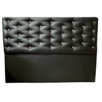 Respaldo King Negro Eco Cuero a piso Diamante Muebles Rimar