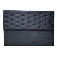 Respaldo King Negro Felpa a piso Muebles Rimar 182x130x8