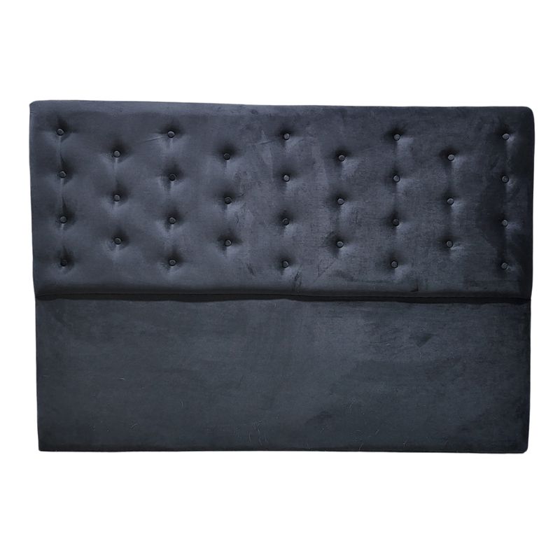 GENERICO - Respaldo King Negro Felpa a piso Muebles Rimar 182x130x8