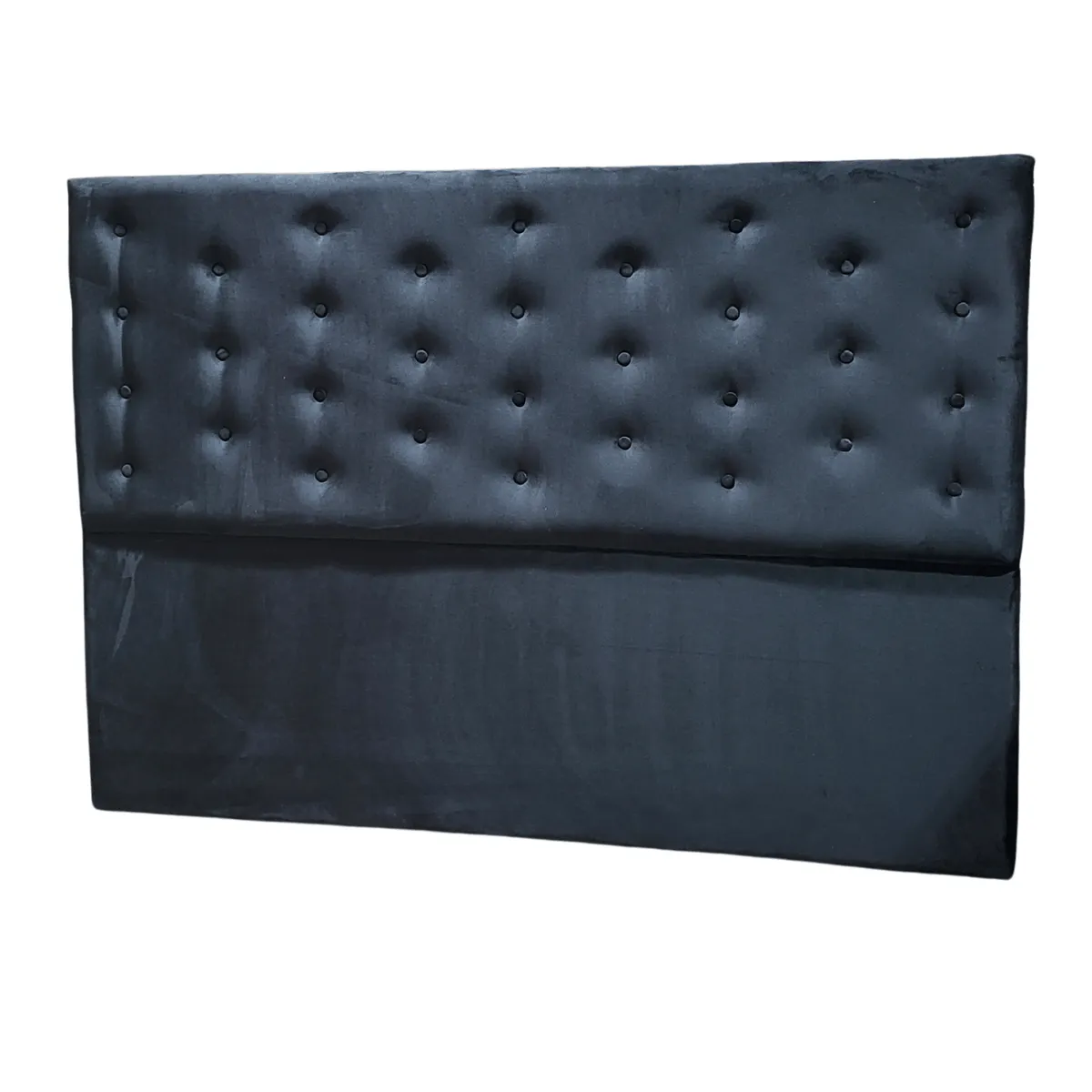 GENERICO - Respaldo King Negro Felpa a piso Muebles Rimar 182x130x8