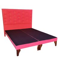 Base Europea Div 2 Plaza Respaldo Rosado Felpa a Piso Botón Diamante