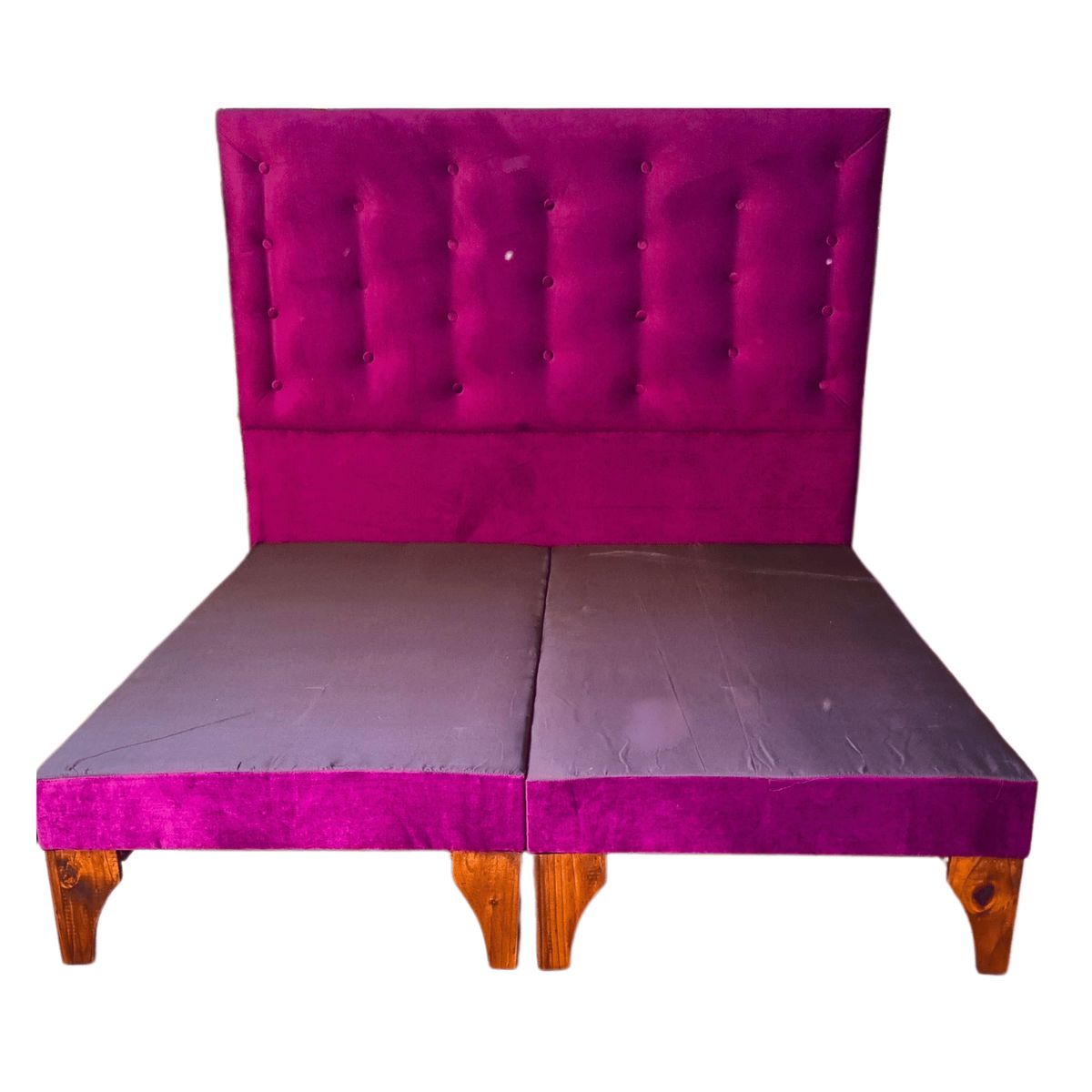 GENERICO - Base Europea Div 2 Plaza Respaldo Morado Felpa a Piso Muebles Rimar