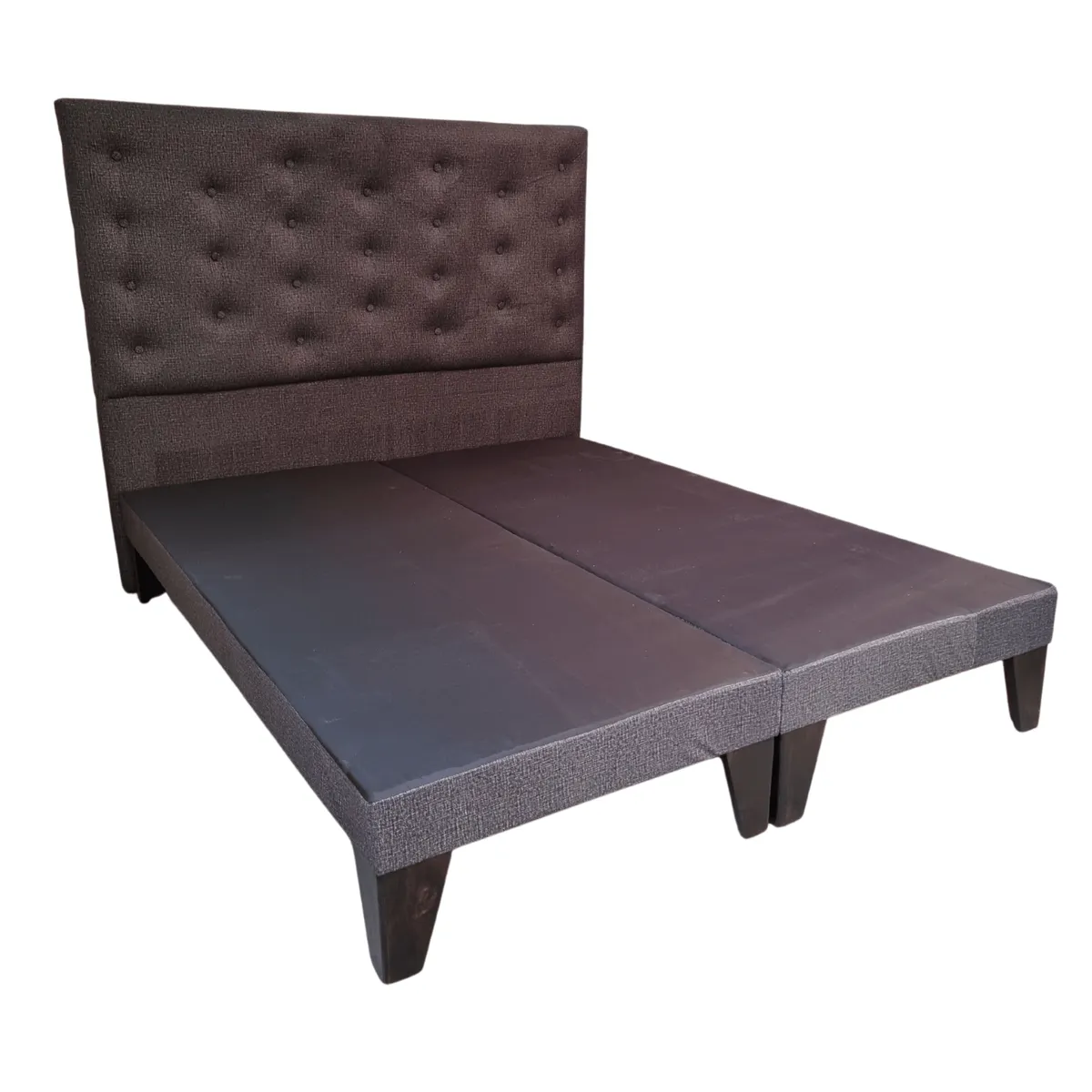 GENERICO - Base Europea Div 2 Plaza Respaldo Gris Jaspiado Oscuro a Piso