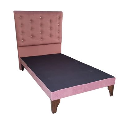 Imagen 2 del producto Base Europea 1.5P Respaldo Palo Rosa Felpa a Piso Botón Diamante.