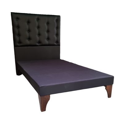 Imagen 2 del producto Base Europea 1.5P Respaldo Negro Eco Cuero a Piso Botone.