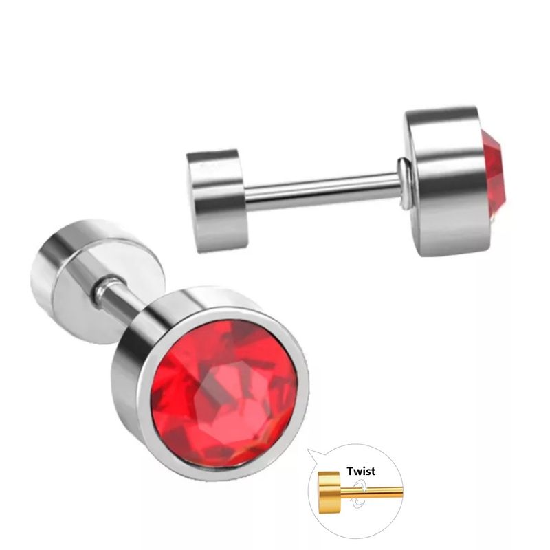 GENERICO - Mini Aros Acero Quirúrgico Piedra Circón 3MM.