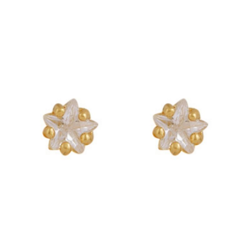 BOAZ JOYAS - Aros Mujer Fiona Dorados Con Circones Bañados en Oro Boaz Joyas