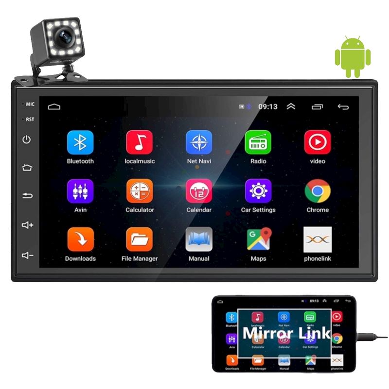 GENERICO - Radio Auto Bluetooth Android Pantalla Touch 7 Pulgadas