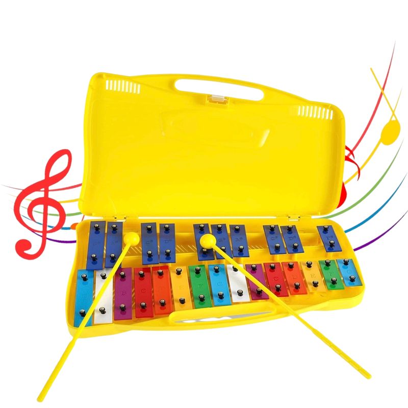 GENERICO - Metalofono Cromatico Infantil Escolar 25 Notas Musicales.