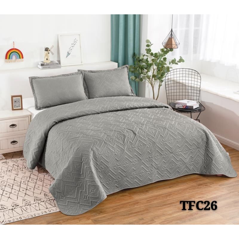 GENERICO - Cubrecama Quilt Verano King Gris