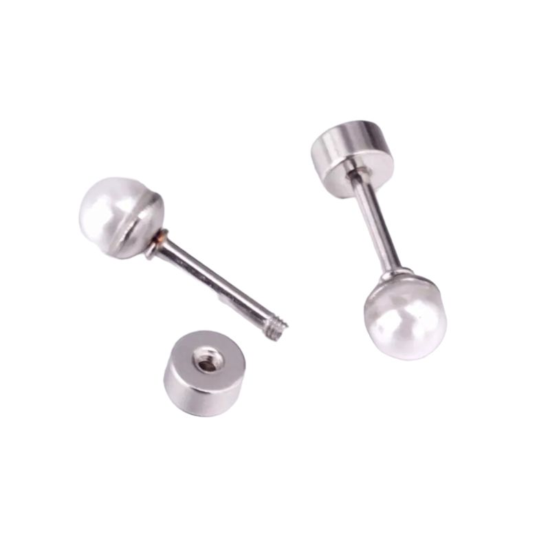 GENERICO - Mini Aros Acero Quirúrgico Perla 4MM.