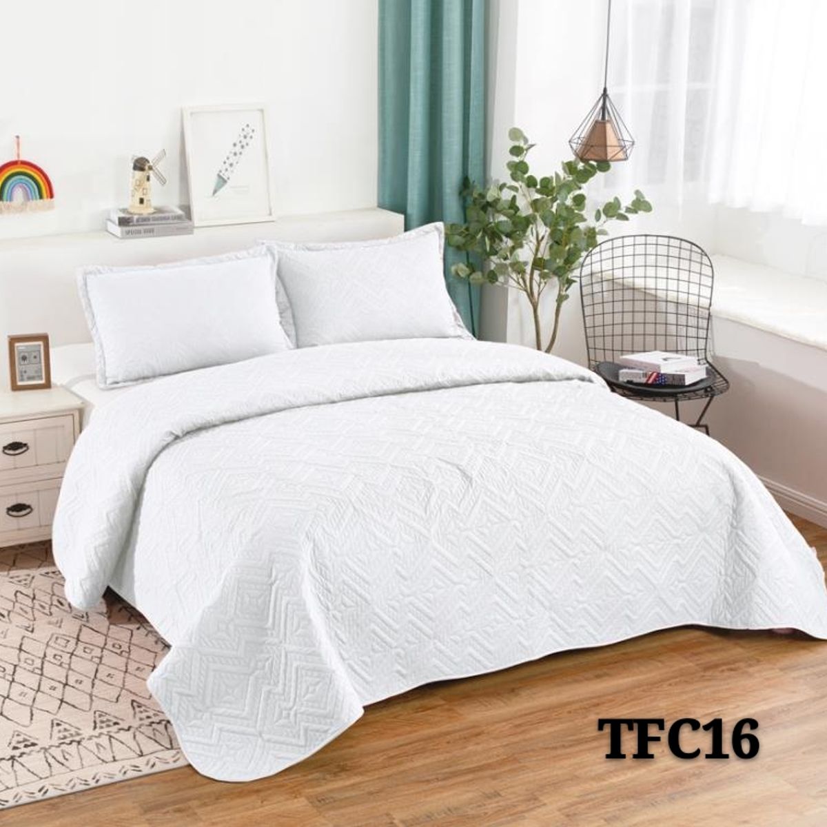 GENERICO - Cubrecama Quilt Verano 2Plazas Blanco