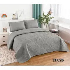 GENERICO - Cubrecama Quilt Verano 1,5 Plazas Gris
