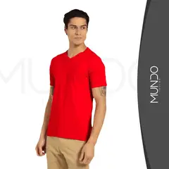 MUNDO INSUMO - Polera Cuello V 100 Algodón De Hombre Varios Colores
