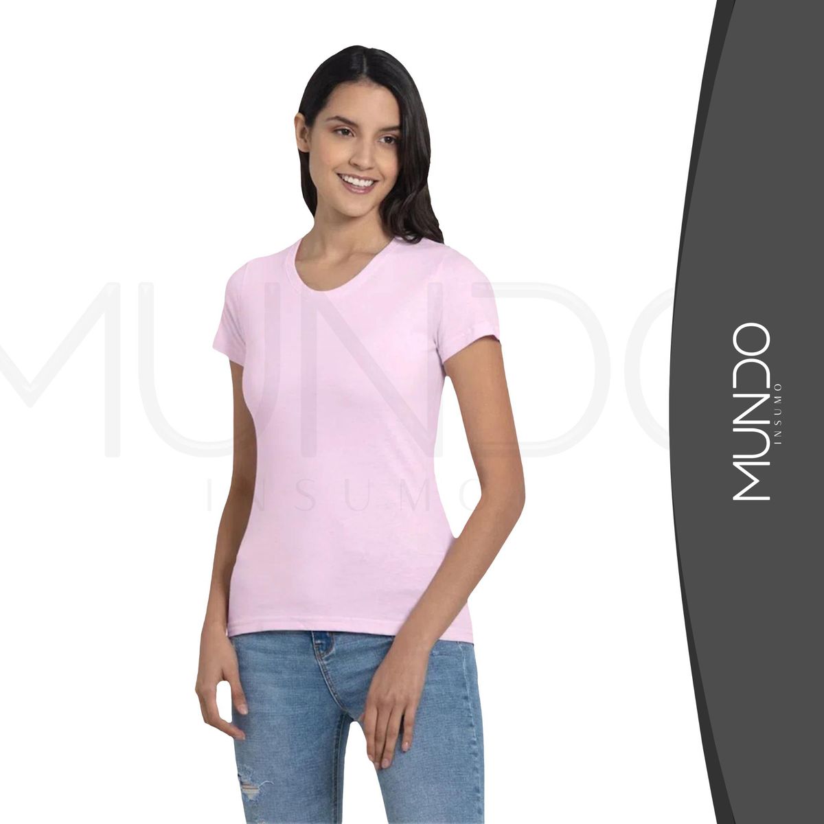 MUNDO INSUMO - Polera De Algodón Mujer Manga Corta Para Estampar