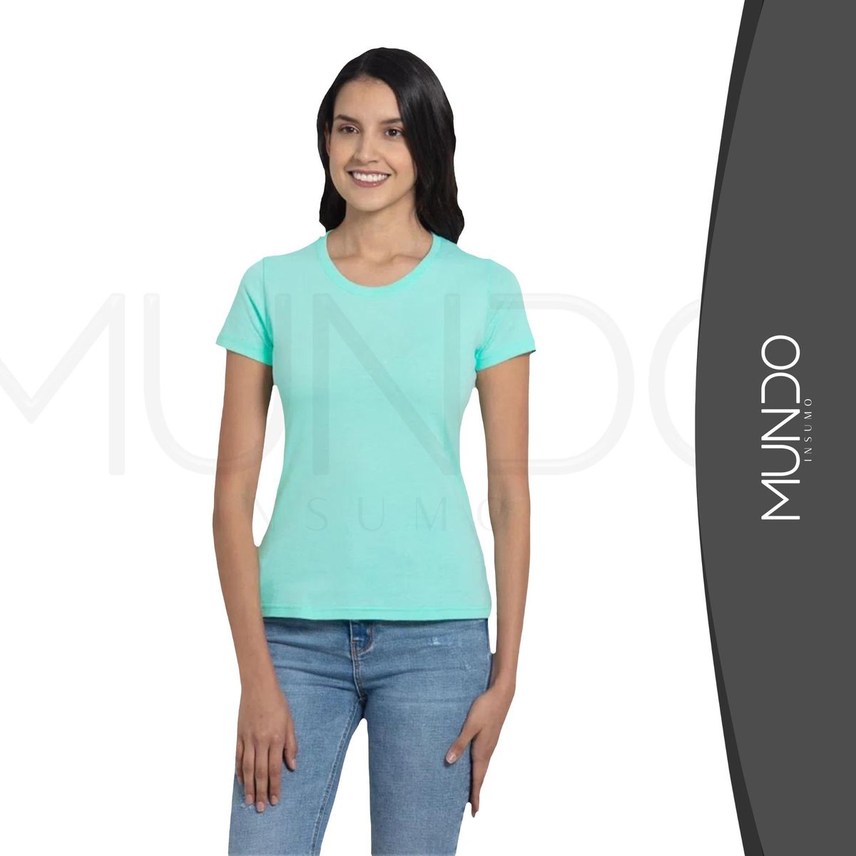 MUNDO INSUMO - Polera De Algodón Mujer Manga Corta Para Estampar