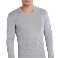 Camiseta Cuello Polo Manga Larga Gris Melange