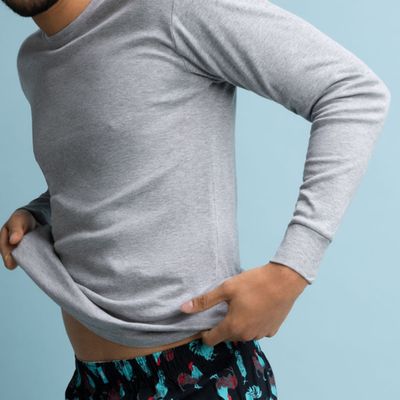 Imagen 2 del producto Camiseta Cuello Polo Manga Larga Gris Melange