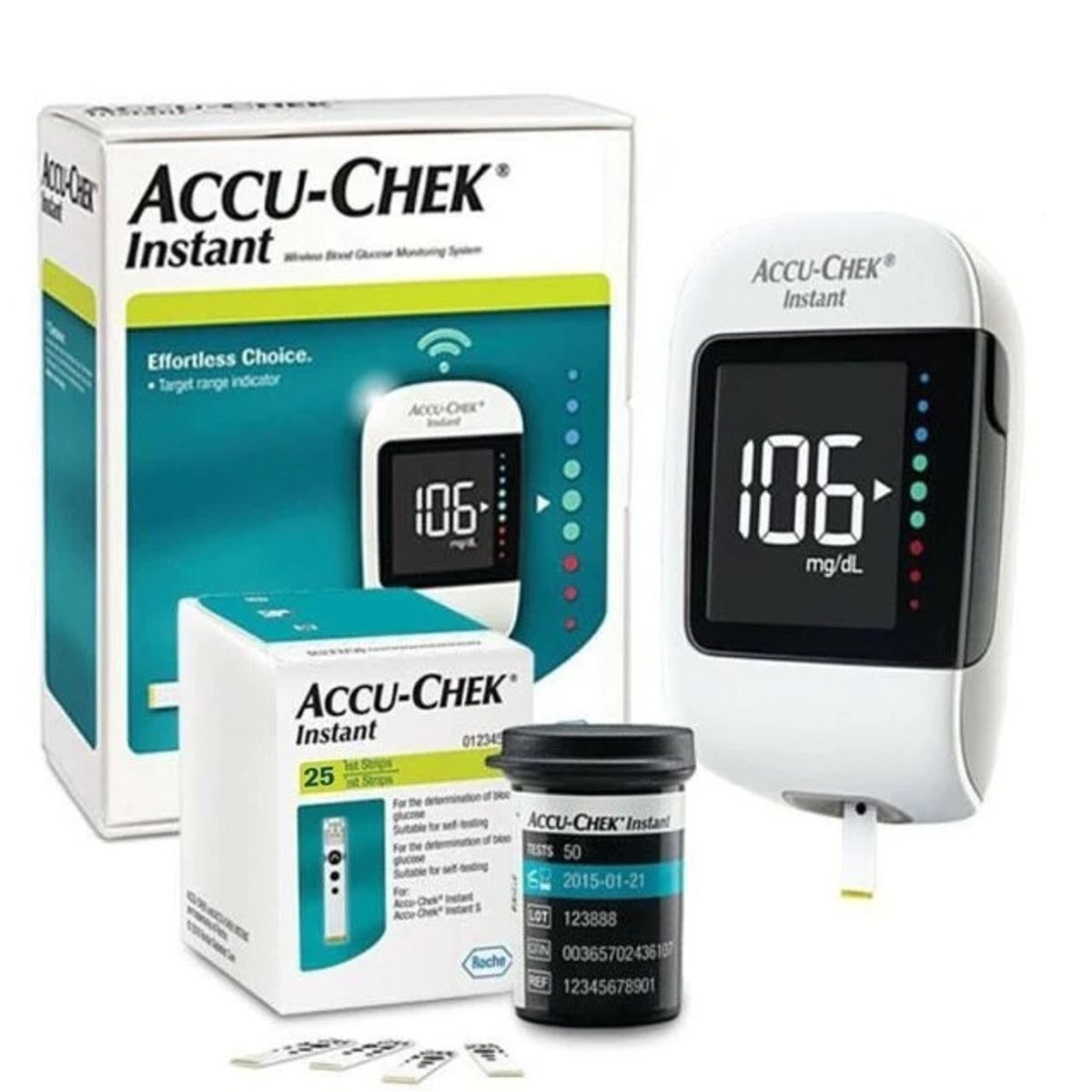 ACCU CHEK - Pack Glucómetro Accu-Chek® Instant + 25 tiras + 25 lancetas