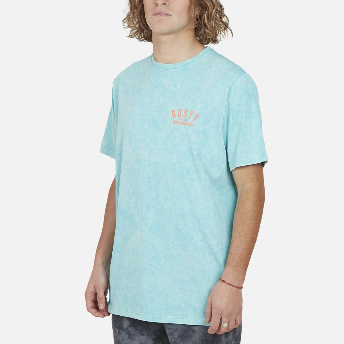 RUSTY - Polera Rst Lines  SS tee Hombre Celeste Rusty