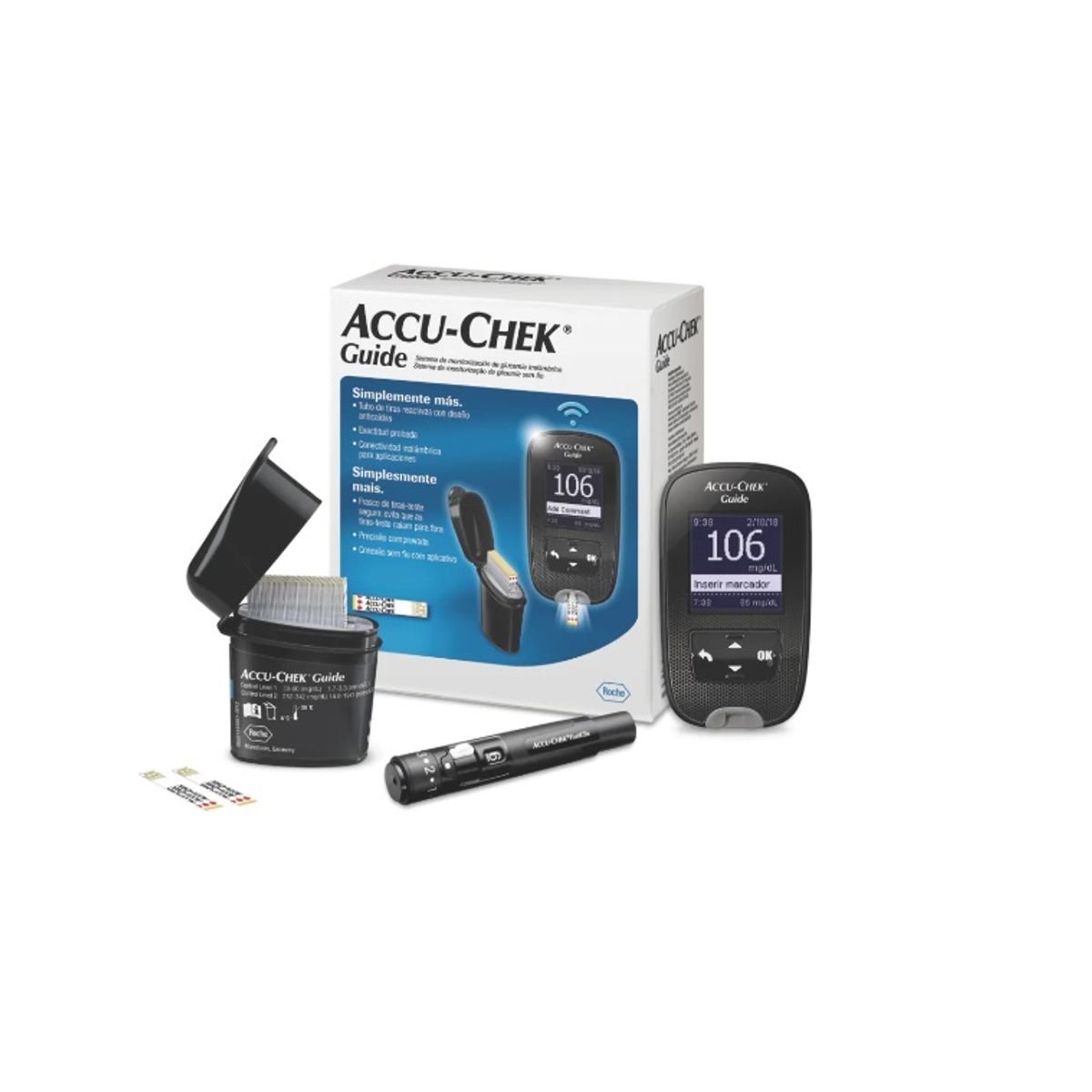 ROCHE - Pack Glucómetro Accu-Chek® Guide + 50 tiras + 48 lancetas