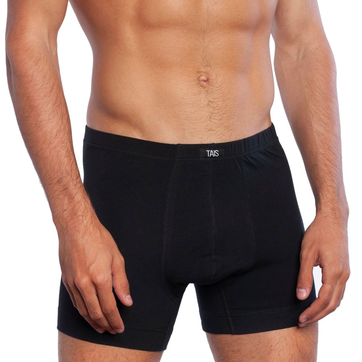TAIS - Bóxer Elástico Recubierto Bi-Pack Negro Tais