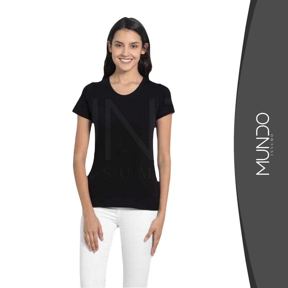 MUNDO INSUMO - Polera De Algodón Mujer Manga Corta Para Estampar