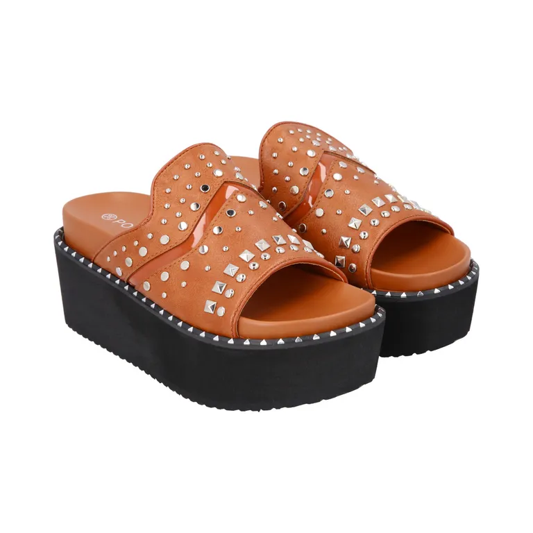 Sandalia Mujer Camel Lari