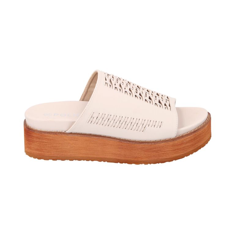 Sandalia Mujer Beige Plataforma Kika