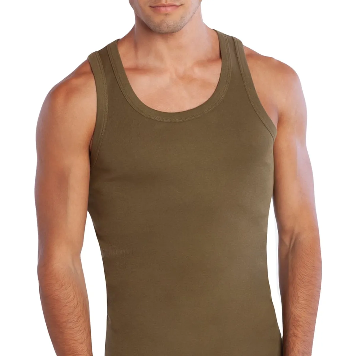 TAIS - Camiseta Algodón Musculosa Verde Militar Tais