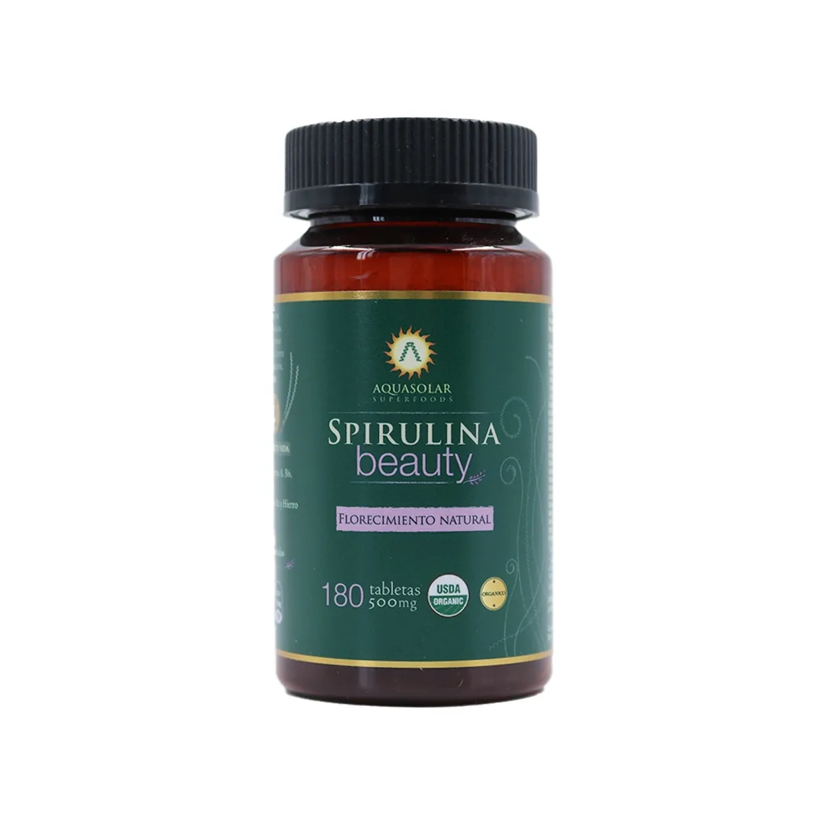 AQUASOLAR - Spirulina Beauty 500 mg x 180 Tabletas - Aquasolar