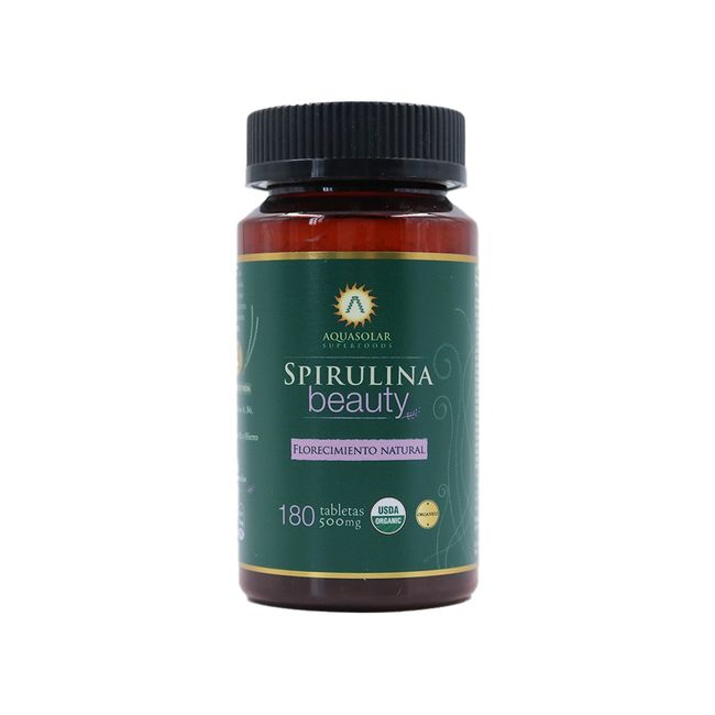 AQUASOLAR - Spirulina Beauty 500 mg x 180 Tabletas - Aquasolar