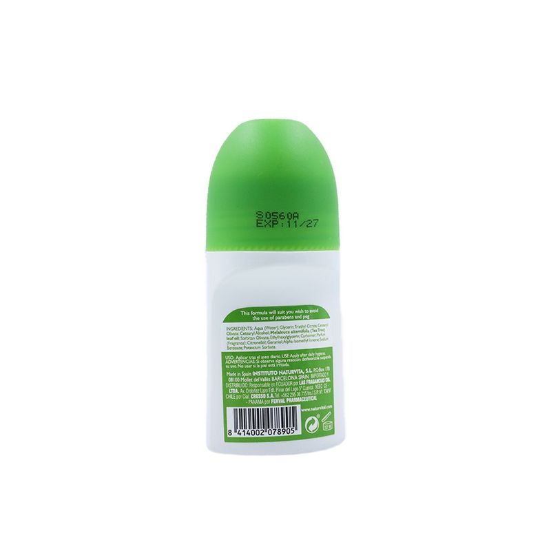NATURVITAL - Desodorante Roll On Naturvital Sensitive Tea Tree 50 Ml