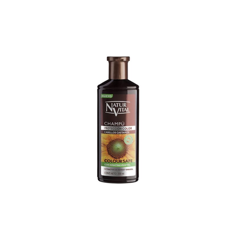NATURVITAL - Shampoo Henna Cabellos Castaños Coloursafe Naturvital 300 Ml