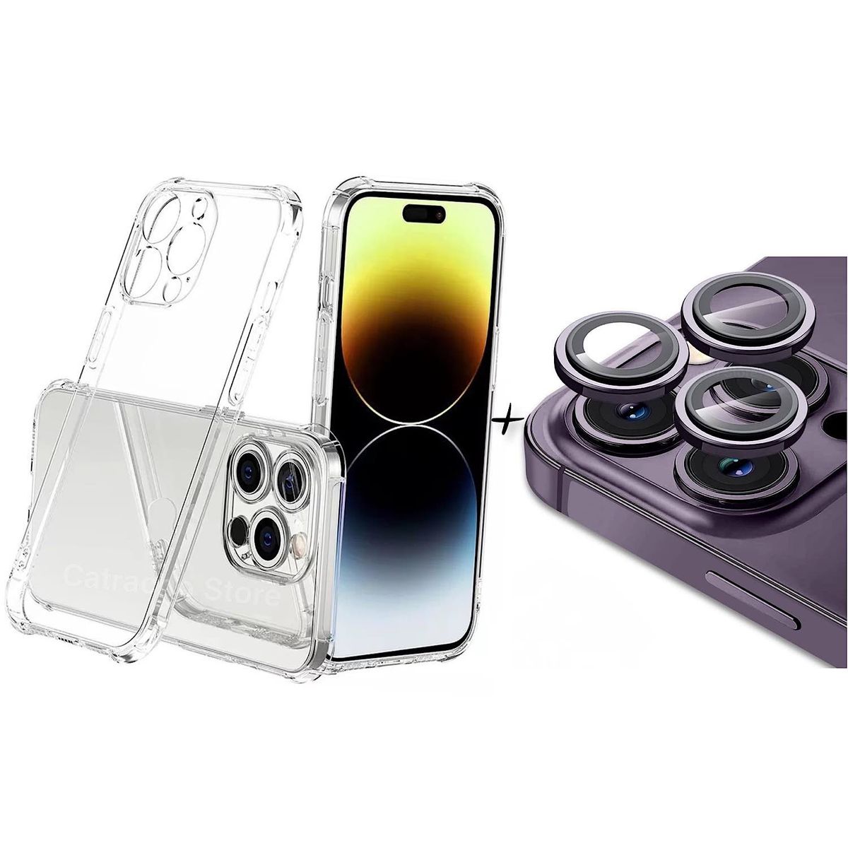 GENERICO - Carcasa Transparente Para iPhone 14 Pro Max + Protector Camara