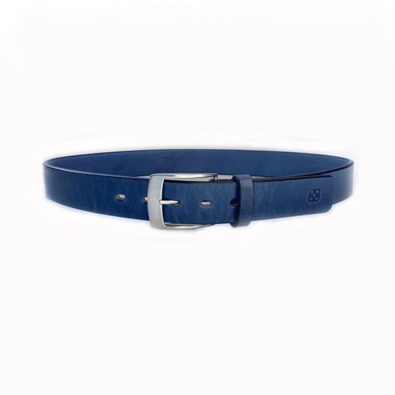 TRELKE - CINTURON CUERO AZUL CORRUGADO