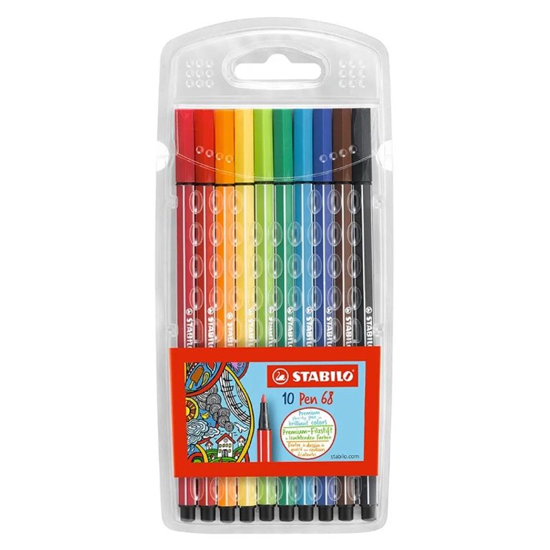 STABILO - SET 10 FINELINER STABILO PEN 68 COLORES SURTIDOS